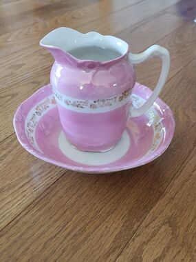 Antique 3 Crown China Creamer & Saucer Set